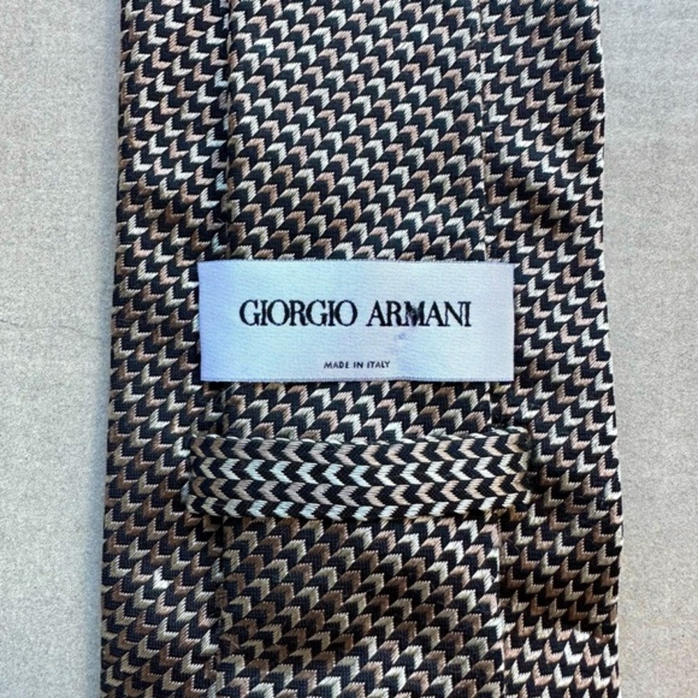 Giorgio Armani Black & Tan Recent Silk Tie